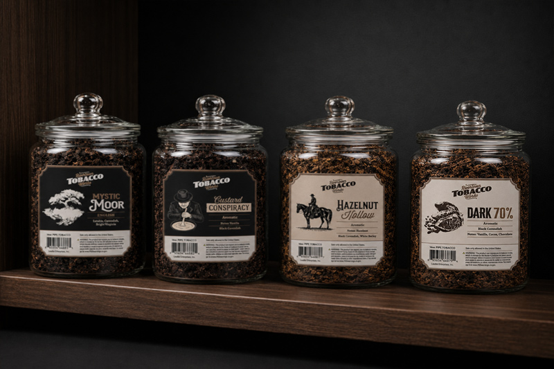 Rivertown Tobacco Works Pipe Tobacco Jar Labels