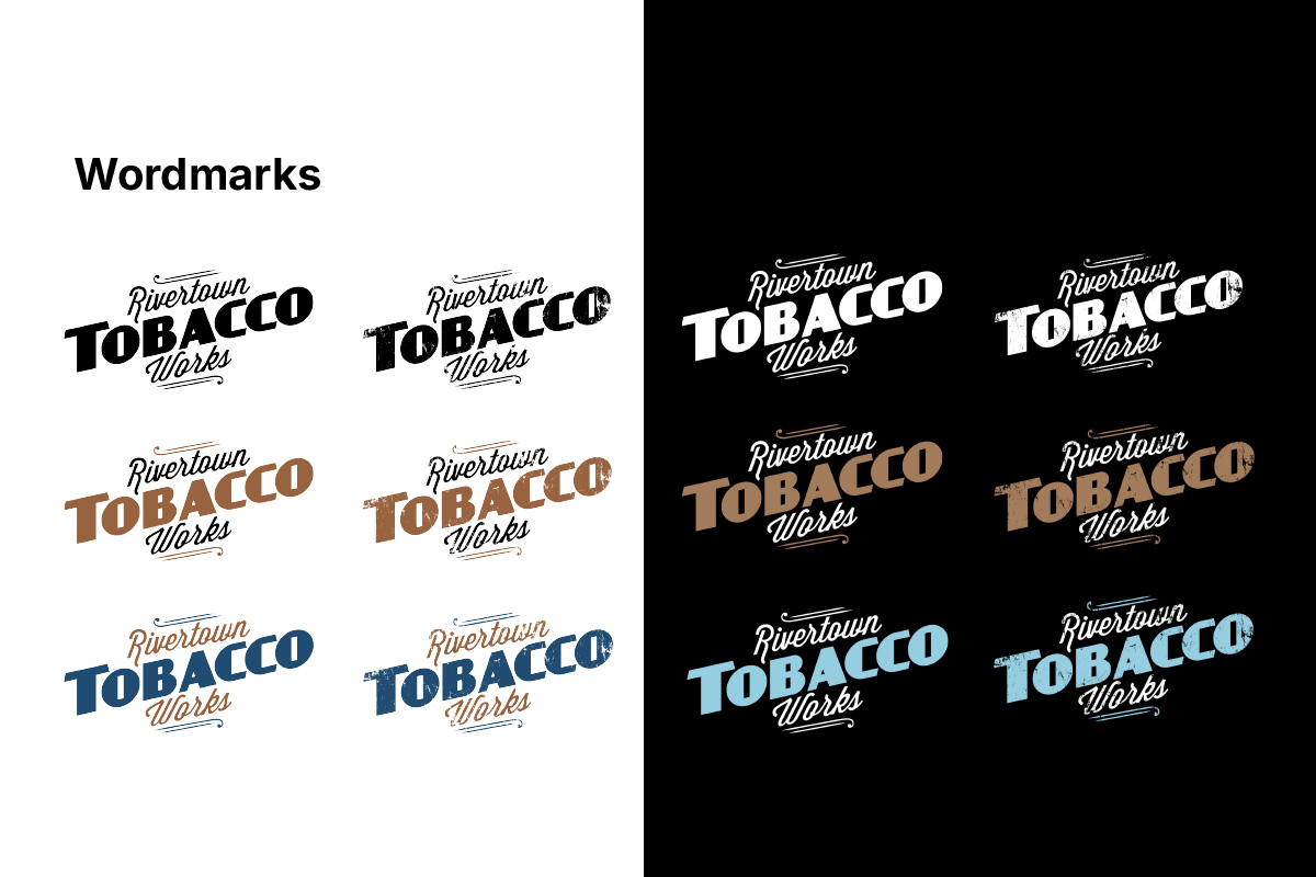 Rivertown Tobacco Works Pipe Tobacco Wordmark Logos by Hellbeing