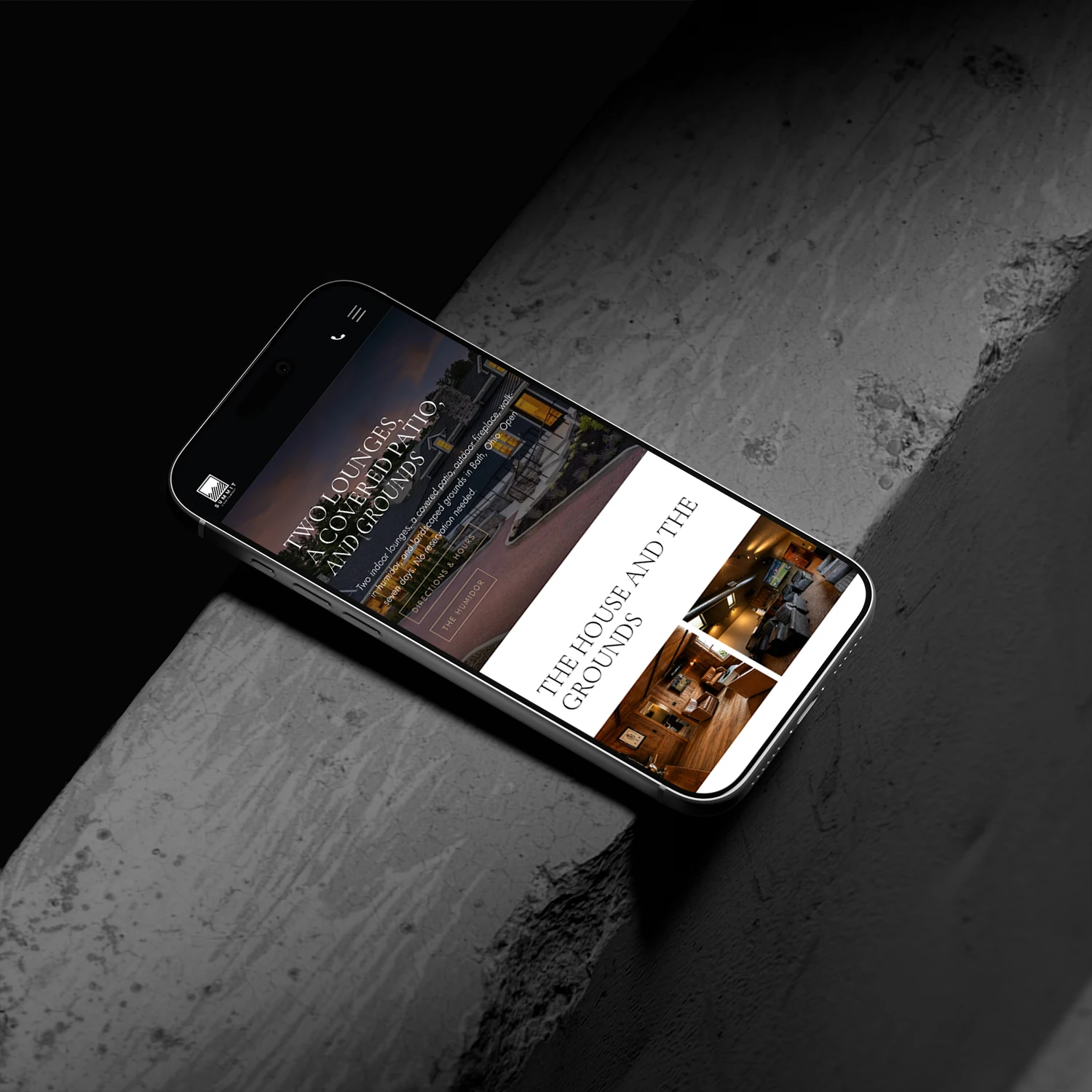 Summit Cigar Co. responsive mobile website design showcasing the Northeast Ohio cigar lounge, patio, and grounds.