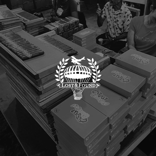 View Lost and Found Cigars Creative work from Packaging, sales collateral, and event programs.