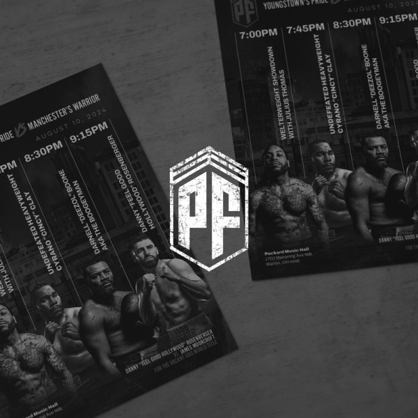 View creative work and sponsorship support for Prizefighter Boxing and events in Youngstown Ohio.